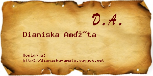 Dianiska Amáta névjegykártya